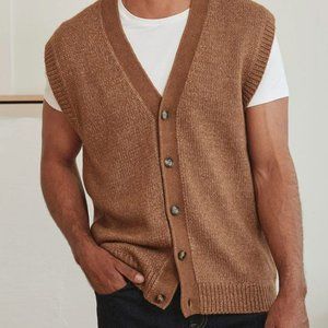 V-Neck Button-Up Sleeveless Vest